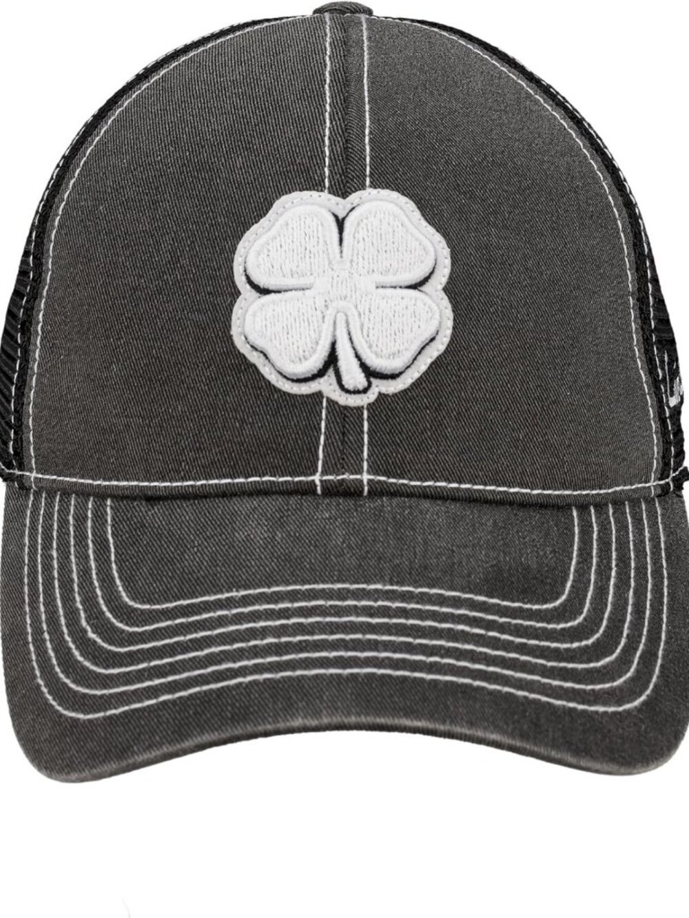Vintage Two-Tone Black Mesh Snapback Golf Trucker Hat - Unisex Adjustable Cap